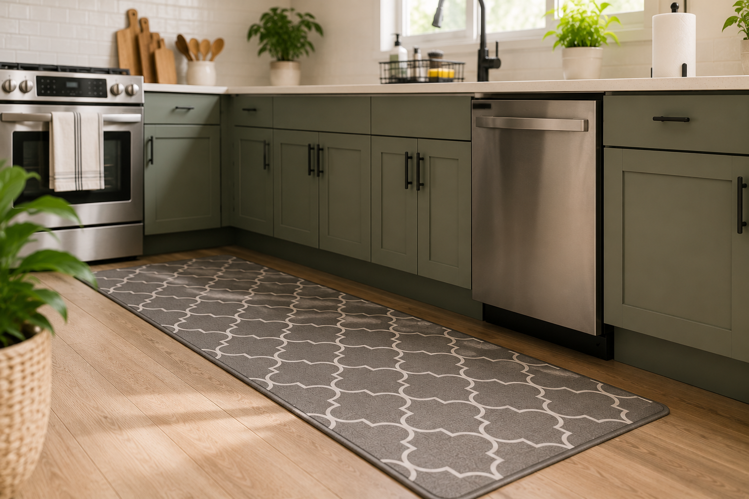Non-slip kitchen runner rug